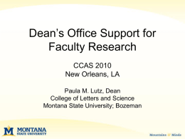 Dean*s Office Support for Faculty Research