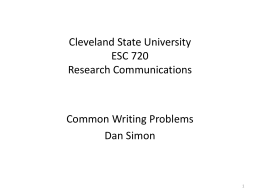 Common Writing Errors - Cleveland State University