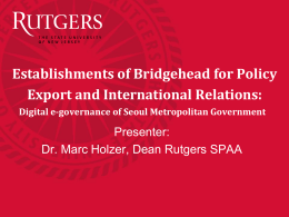 School of Public Affairs and Administration Rutgers University