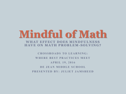 Why Math and Mindfulness?