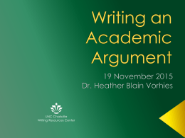 Writing an Academic Argument