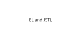 EL and JSTL