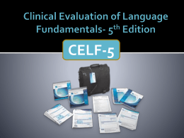 CELF-5 tutorial