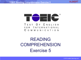 TOEIC Reading Comprehension Exercise 5