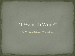 I Want To Write!