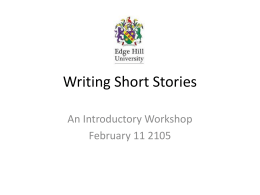 Writing Short Stories Workshop