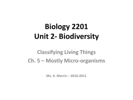 Biology 2201 Unit 2