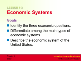 Chapter 1 Economic Decisions and Systems