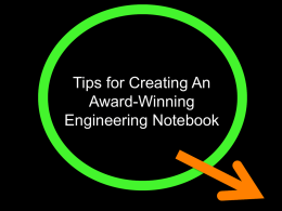 Tips for Creating An Award Winning Engineering Notebook