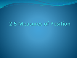 2.5 Measures of Position