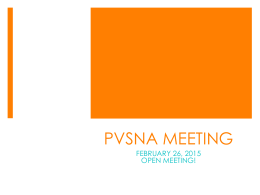pvsna meeting - What is PVSNA?