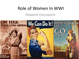 Role of Women In WWI
