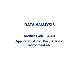 data analysis - School of Computing
