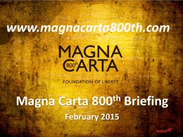 MC800th Briefing Pack - Magna Carta 800th Anniversary