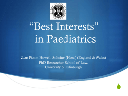 Best Interests in Paediatrics