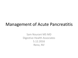 Management of Acute Pancreatitis
