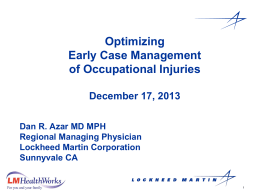 Treating Occupational Injuries