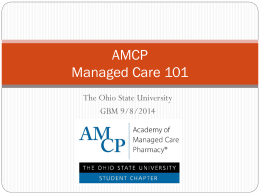 AMCP Managed Care 101 - AMCP | THE OHIO STATE UNIVERSITY