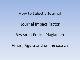 2013_Journal selection -IF- Ethics-search_RS1