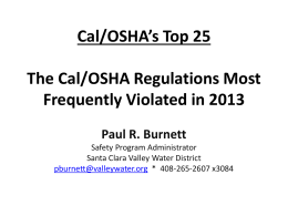 Cal_OSHA_Top_25_for_2013 - Alliance Occupational Medicine