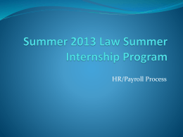 Summer 2013 Internship