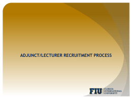 Adjunct recruitment process
