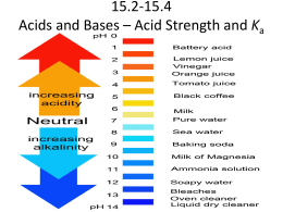 15.2-15.4 Acids and Bases * Acid Strength and Ka