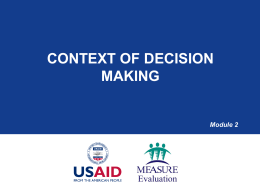 Module 2: Context of Decision Making