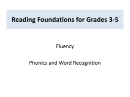 Reading Foundations for Grades 3-5