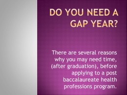 Do you need a Gap Year?