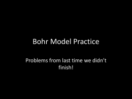 Bohr Model Practice