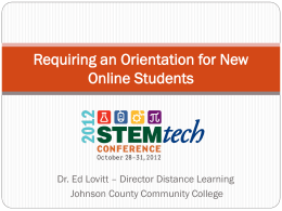 Requiring an Orientation for New Online Students