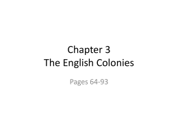 Chapter 3 The English Colonies