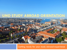 UMD Exchange in Sweden Orientation - Study Abroad