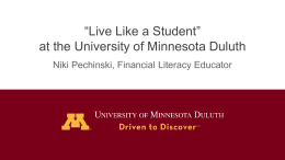 "Live Like a Student" at the University of Minnesota Duluth