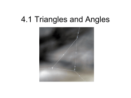 4.1 Triangles and Angles - Belle Vernon Area School District