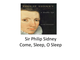 Sir Philip Sidney Sleep