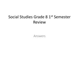 Social Studies Grade 8 1st Semester Exam