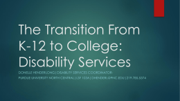 Transition from K-12 to College