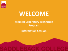 Medical Laboratory Technician Program Information