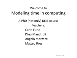 Welcome to Modeling time in computing