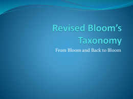 Revised Bloom`s Taxonomy