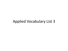 Applied Vocabulary List 3