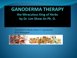GANODERMA THERAPY the Miraculous King of