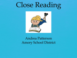 Close Reading - Amory School District