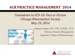 ICD-10-CM Diagnosis Codes - Chicago Rheumatism Society