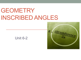 Unit 6-2 Angles on circles