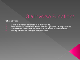 3.6 Inverse Functions