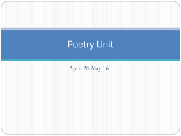 Poetry Unit - Mrs. Caple