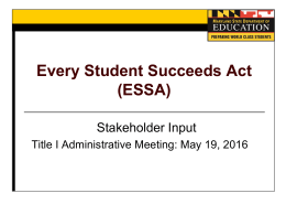 ESSA - Maryland State Department of Education